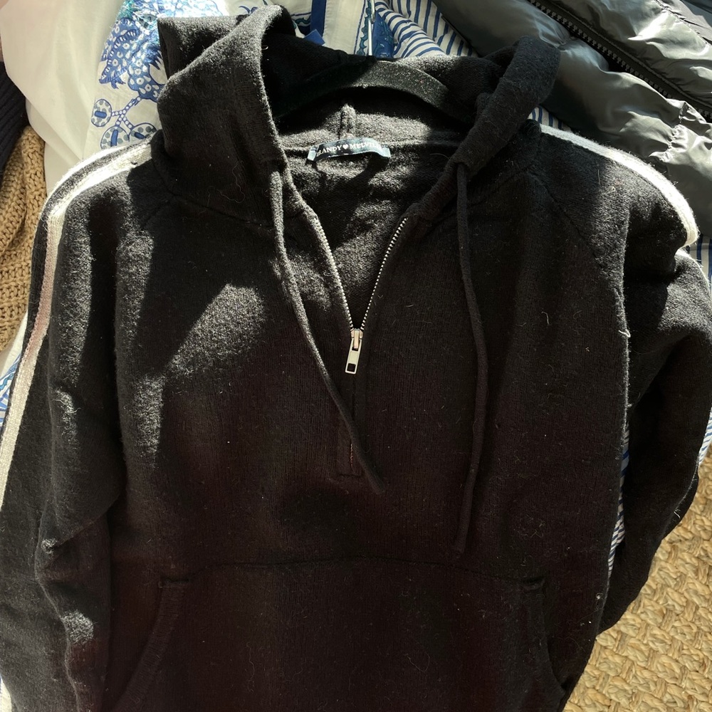 Brandy Melville Black Zip Hooded Sweater
